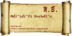 Mátéfi Borbás névjegykártya
